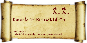Kocsár Krisztián névjegykártya