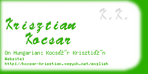 krisztian kocsar business card